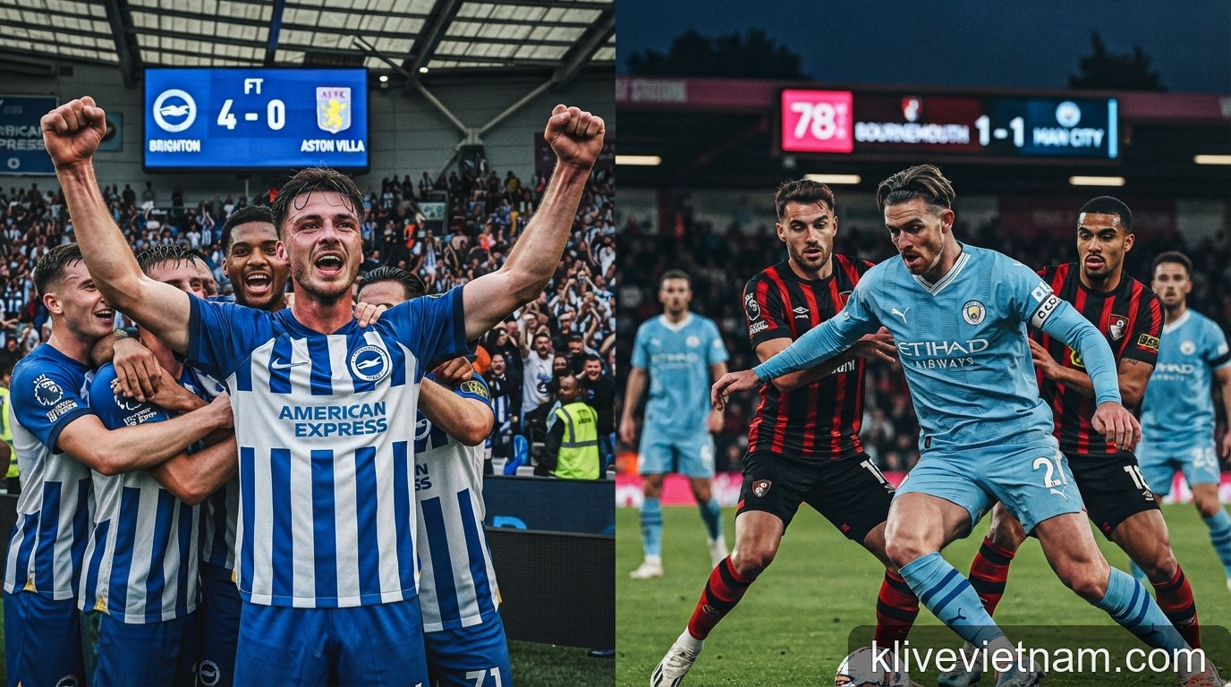 Ngoại hạng Anh 2026/27: Brighton gây sốc chiếm đỉnh bảng, Man City chật vật ngày ra quân